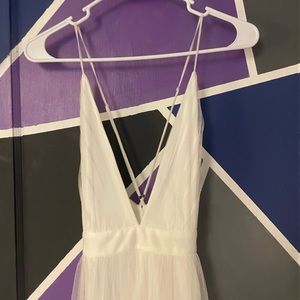 Cross Back white long sheer dress. Only worn once.